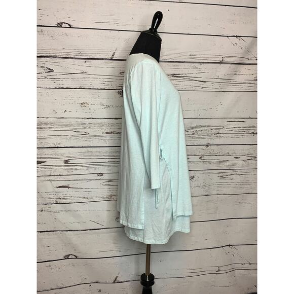 Pure Jill aqua blue 1/3 sleeves overlay mini dress/tunic top size small - Picture 7 of 8